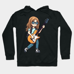 A girl playing her favourite guitar Hoodie